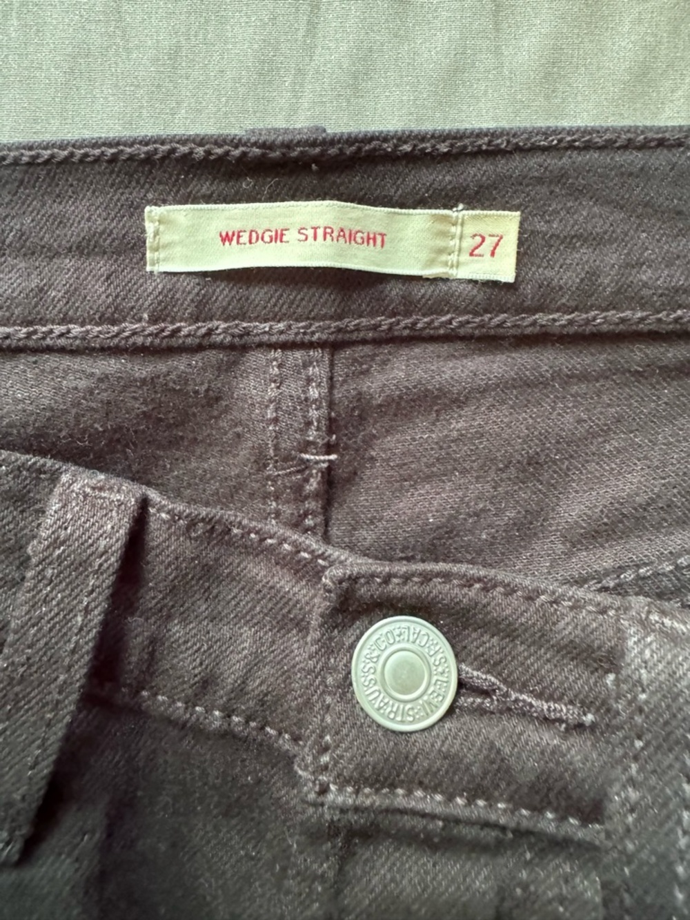 Levi’s Wedgie Straight Black Jeans Women’s 27 High Rise Stretch Minimalist - Picture 5 of 8